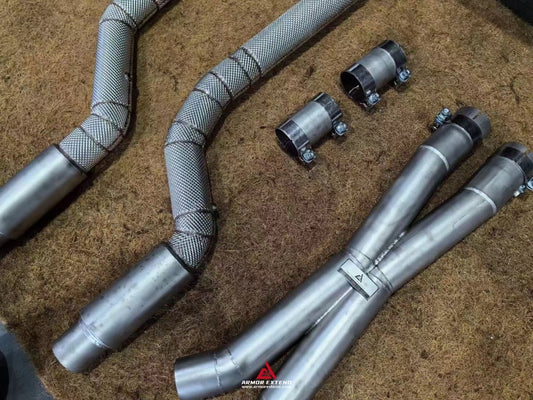 BMW X5M X5MC F95 & X6M X6MC F96 Pre-LCI 2020 2021 2022 2023 with Aftermarket Parts - Midpipe Exhaust Stainless Steel / Titanium from ArmorExtend