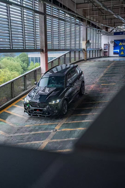 BMW X5 G05 & X5M X5MC F95 (Fits Both Pre-LCI & LCI) 2020 2021 2022 2023 2024 X6 G06 & X6M X6MC F96 (Fits Both Pre-LCI & LCI) 2020 2021 2022 2023 2024 with Aftermarket Parts - AE Style Hood Carbon Fiber from ArmorExtend