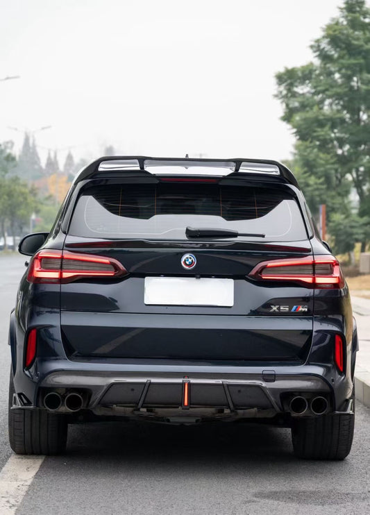 BMW X5M X5MC F95 (Fits Both Pre-LCI & LCI) 2020 2021 2022 2023 2024 & X6M X6MC F96 (Fits Both Pre-LCI & LCI) 2020 2021 2022 2023 2024 with Aftermarket Parts - AE Style Rear Diffuser & Canards Pre-preg Carbon Fiber from ArmorExtend