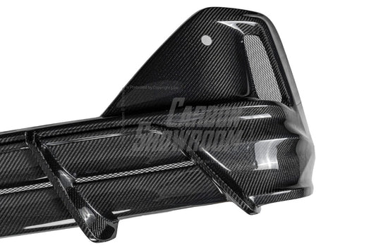BMW i5 xDrive40 / eDrive40 (with M-package bumper, does not fit base mode) / M60 G60 G61 2024-ON & 5 Series 540i xDrive / 530i xDrive / 530i (with M-package bumper, does not fit base model) / 550e xDrive G60 G61 2024-ON with Aftermarket Parts - AE Design Rear Diffuser & Rear Canards Carbon Fiber from ArmorExtend