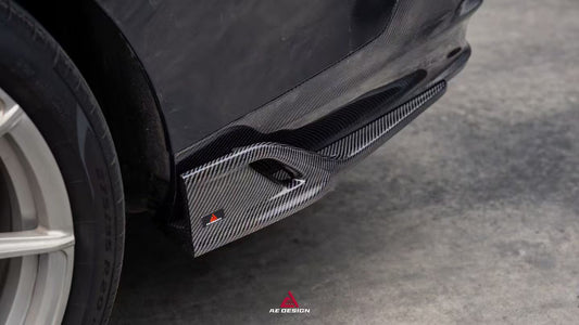 BMW i5 xDrive40 / eDrive40 (with M-package bumper, does not fit base mode) / M60 G60 G61 2024-ON & 5 Series 540i xDrive / 530i xDrive / 530i (with M-package bumper, does not fit base model) / 550e xDrive G60 G61 2024-ON with Aftermarket Parts - AE Design Rear Diffuser & Rear Canards Carbon Fiber from ArmorExtend