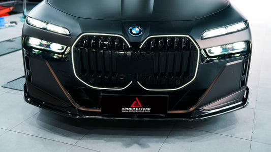 ArmorExtend AE Front Lip & Side Splitters for BMW i7 M70 xDrive60 & 760i/750e xDrive G70 Pre-preg Carbon Fiber