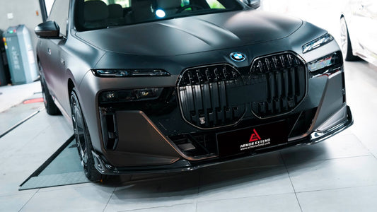 ArmorExtend AE Front Lip & Side Splitters for BMW i7 M70 xDrive60 & 760i/750e xDrive G70 Pre-preg Carbon Fiber