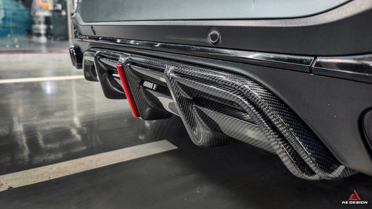 Mercedes Benz GLC43 AMG & GLC300 (with sport-package bumper, does not fit base model) W253 GLC & GLC Coupe 2020 2021 2022 2023 with Aftermarket Parts - AE Style Rear Diffuser & Canards Carbon Fiber from ArmorExtend