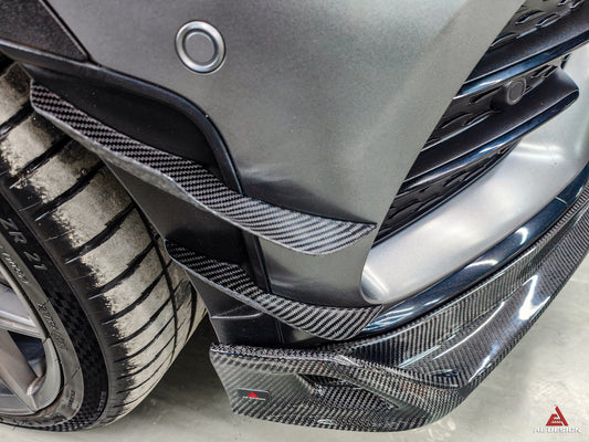 Mercedes Benz GLC43 AMG & GLC300 (with sport-package bumper, does not fit base model) W253 GLC & GLC Coupe 2020 2021 2022 2023 with Aftermarket Parts - AE Style Front Lip Pre-preg Carbon Fiber from ArmorExtend