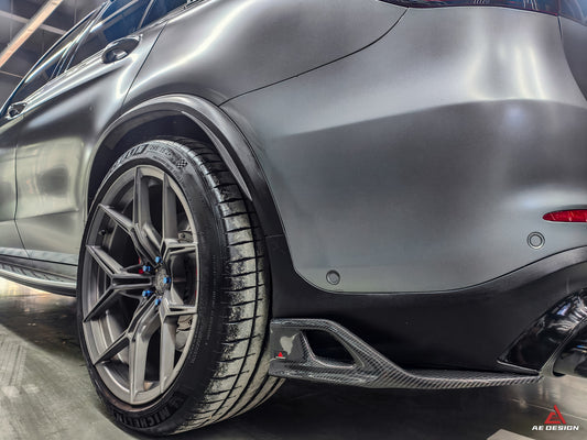Mercedes Benz GLC43 AMG & GLC300 (with sport-package bumper, does not fit base model) W253 GLC & GLC Coupe 2020 2021 2022 2023 with Aftermarket Parts - AE Style Rear Diffuser & Canards Carbon Fiber from ArmorExtend