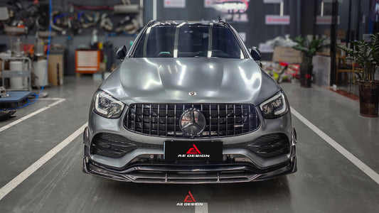 Mercedes Benz GLC43 AMG & GLC300 (with sport-package bumper, does not fit base model) W253 GLC & GLC Coupe 2020 2021 2022 2023 with Aftermarket Parts - AE Style Front Canards Pre-preg Carbon Fiber