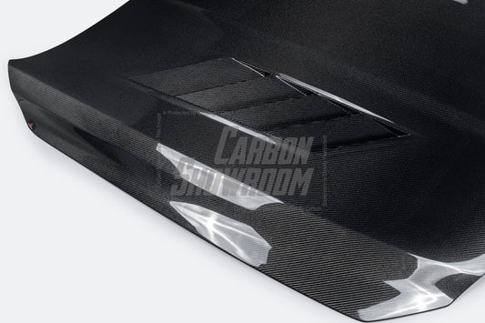Cadillac CT5 CT5V Blackwing V Premium Luxury Sport Base 2020-ON with Aftermarket Parts - AE Vented Style Hood Bonnet Double-sided Carbon Fiber?from?ArmorExtend