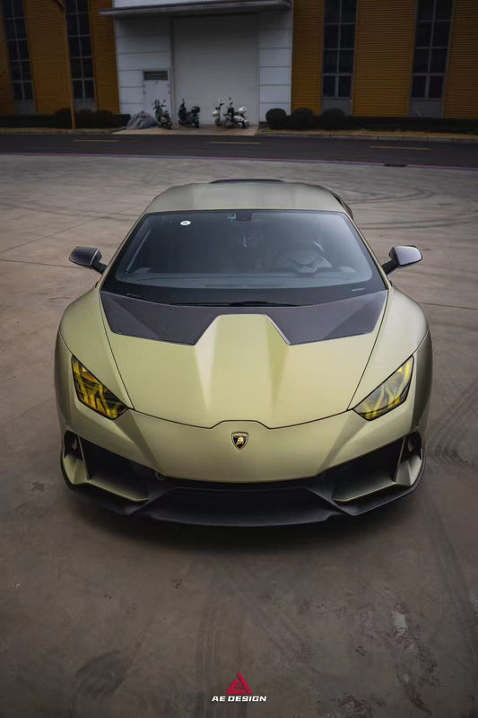 Lamborghini Huracan LP580 LP610 Evo RWD AWD Tecnica Performante 2015 2016 2017 2018 2019 2020 2021 2022 2023 2024 with Aftermarket Parts - Hood Pre-preg Carbon Fiber from ArmorExtend