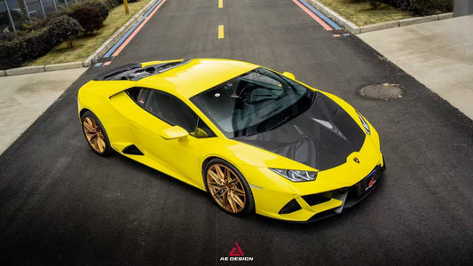 Lamborghini Huracan LP580 LP610 Evo RWD AWD Tecnica Performante 2015 2016 2017 2018 2019 2020 2021 2022 2023 2024 with Aftermarket Parts - Hood Pre-preg Carbon Fiber from ArmorExtend