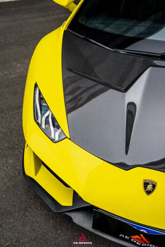 Lamborghini Huracan LP580 LP610 Evo RWD AWD Tecnica Performante 2015 2016 2017 2018 2019 2020 2021 2022 2023 2024 with Aftermarket Parts - Hood Pre-preg Carbon Fiber from ArmorExtend