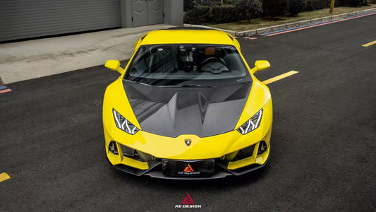 Lamborghini Huracan LP580 LP610 Evo RWD AWD Tecnica Performante 2015 2016 2017 2018 2019 2020 2021 2022 2023 2024 with Aftermarket Parts - Hood Pre-preg Carbon Fiber from ArmorExtend