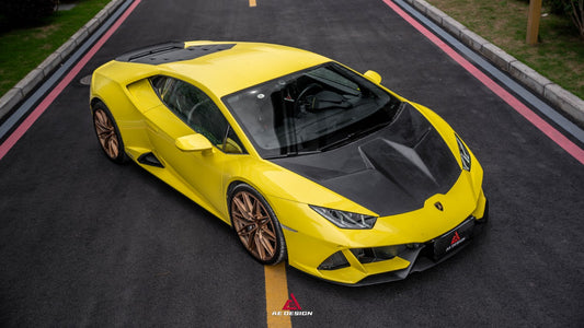 Lamborghini Huracan LP580 LP610 Evo RWD AWD Tecnica Performante 2015 2016 2017 2018 2019 2020 2021 2022 2023 2024 with Aftermarket Parts - Hood Pre-preg Carbon Fiber from ArmorExtend