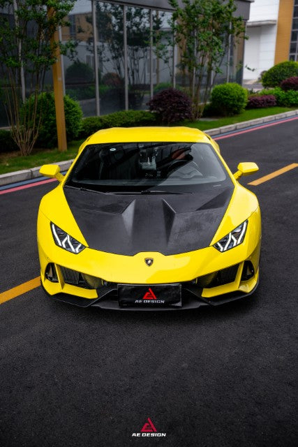 Lamborghini Huracan LP580 LP610 Evo RWD AWD Tecnica Performante 2015 2016 2017 2018 2019 2020 2021 2022 2023 2024 with Aftermarket Parts - Hood Pre-preg Carbon Fiber from ArmorExtend