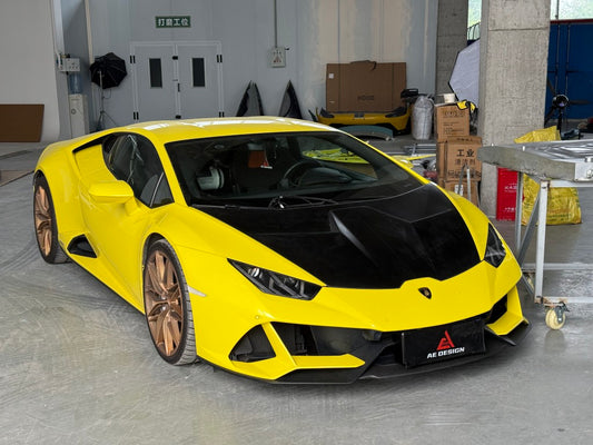 Lamborghini Huracan LP580 LP610 Evo RWD AWD Tecnica Performante 2015 2016 2017 2018 2019 2020 2021 2022 2023 2024 with Aftermarket Parts - Hood Pre-preg Carbon Fiber from ArmorExtend