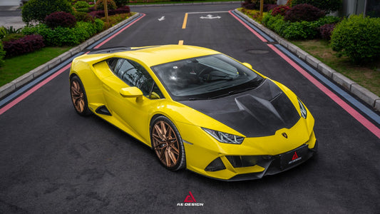 Lamborghini Huracan LP580 LP610 Evo RWD AWD Tecnica Performante 2015 2016 2017 2018 2019 2020 2021 2022 2023 2024 with Aftermarket Parts - Hood Pre-preg Carbon Fiber from ArmorExtend