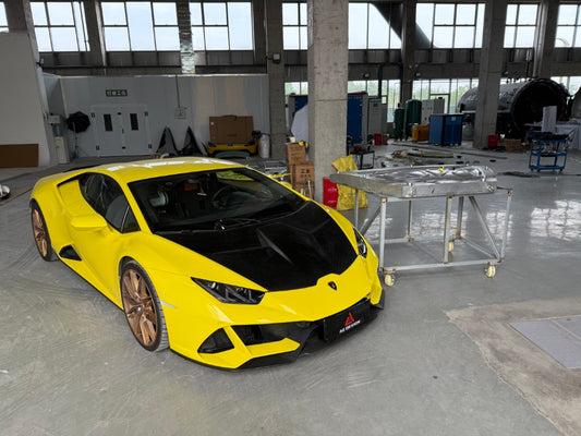 Lamborghini Huracan LP580 LP610 Evo RWD AWD Tecnica Performante 2015 2016 2017 2018 2019 2020 2021 2022 2023 2024 with Aftermarket Parts - Hood Pre-preg Carbon Fiber from ArmorExtend