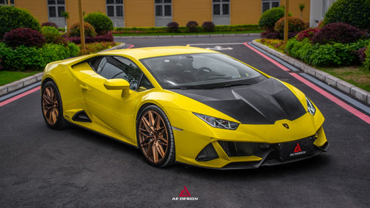 Lamborghini Huracan LP580 LP610 Evo RWD AWD Tecnica Performante 2015 2016 2017 2018 2019 2020 2021 2022 2023 2024 with Aftermarket Parts - Hood Pre-preg Carbon Fiber from ArmorExtend