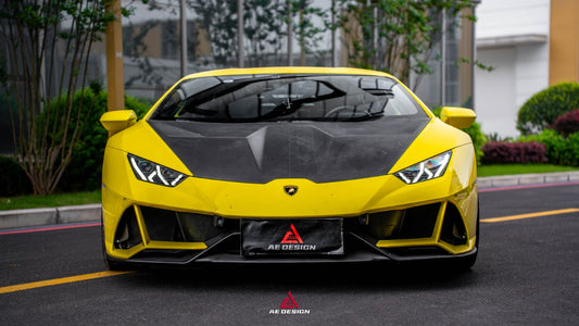 Lamborghini Huracan LP580 LP610 Evo RWD AWD Tecnica Performante 2015 2016 2017 2018 2019 2020 2021 2022 2023 2024 with Aftermarket Parts - Hood Pre-preg Carbon Fiber from ArmorExtend