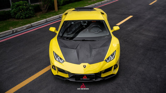 Lamborghini Huracan LP580 LP610 Evo RWD AWD Tecnica Performante 2015 2016 2017 2018 2019 2020 2021 2022 2023 2024 with Aftermarket Parts - Hood Pre-preg Carbon Fiber from ArmorExtend