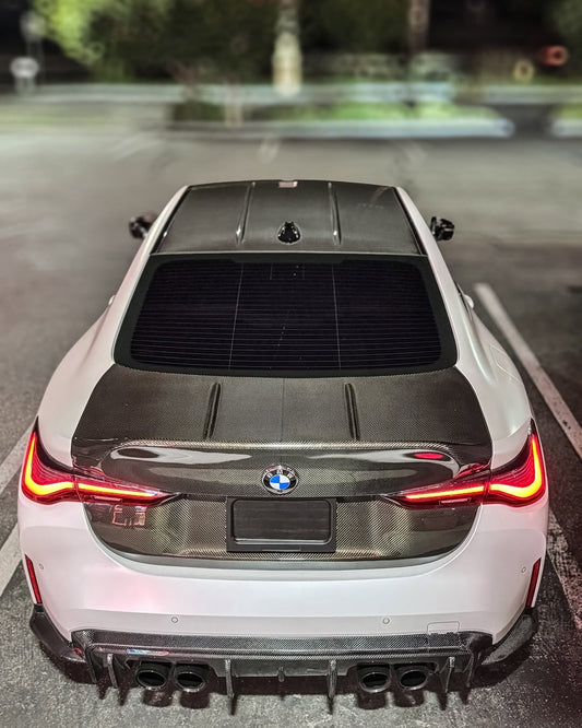 BMW M3 G80 & M4 G82 2021-ON & 3 Series 330i M340i (Fits Both Pre-LCI & LCI) 2019 2020 2021 2022 2023 2024 & 4 Series G22 430i M440i 2020 2021 2022 2023 2024 with Aftermarket Parts - ART Style Trunk Lid Carbon Fiber from ArmorExtend
