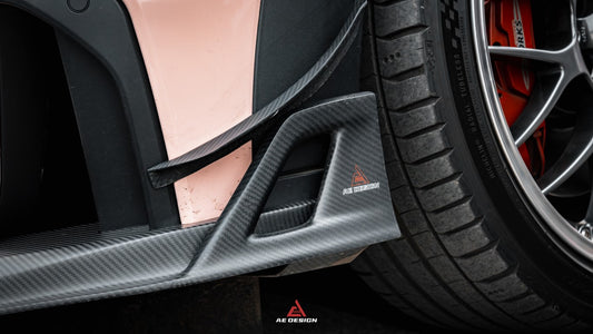 MINI Cooper JCW (John Cooper Works) F56 LCI 2022 2023 2024 with Aftermarket Parts - AE Style Front Canards Carbon Fiber from ArmorExtend