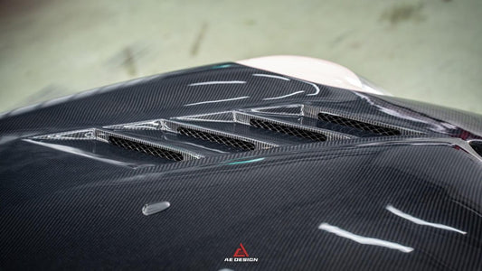 MINI Cooper JCW (John Cooper Works) F56 & Cooper (All Models) LCI 2022 2023 2024 with Aftermarket Parts - AE Style Hood Carbon Fiber from ArmorExtend