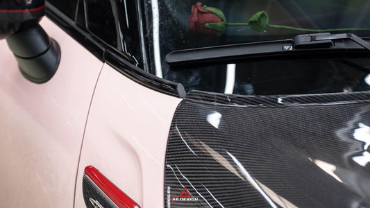 MINI Cooper JCW (John Cooper Works) F56 & Cooper (All Models) LCI 2022 2023 2024 with Aftermarket Parts - AE Style Hood Carbon Fiber from ArmorExtend