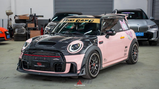MINI Cooper JCW (John Cooper Works) F56 LCI 2022 2023 2024 with Aftermarket Parts - AE Style Front Lip Carbon Fiber from ArmorExtend