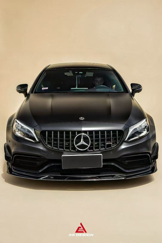 Mercedes Benz C-Class C63S C63 AMG W205 Coupe Convertible 2015 2016 2017 2018 2019 2020 2021 2022 2023 (suitable for both pre-facelift and facelift) with Aftermarket Parts - AE Front Canards Carbon Fiber from ArmorExtend