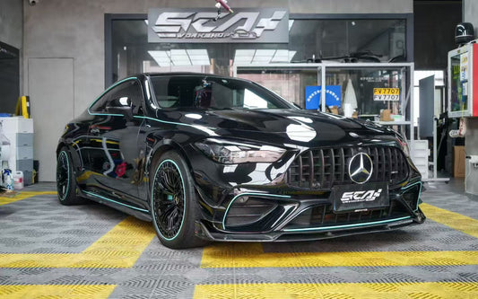 Mercedes Benz CLE-Class AMG CLE 53 C236 A236 2024-ON with Aftermarket Parts - AE Style Front Canards Dry Pre-preg Carbon Fiber from?ArmorExtend