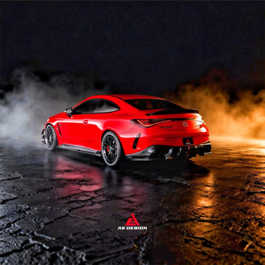 Mercedes Benz CLE-Class AMG CLE 53 C236 A236 2024-ON with Aftermarket Parts - AE Style ear Lip Spoiler Dry Pre-preg Carbon Fiber from ArmorExtend