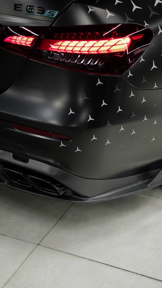 Mercedes Benz E-Class E350 E450 (with sport package bumper) W213 Facelift 2020 2021 2022 2023 2024 & E53 E63/S W213 Facelift 2020 2021 2022 2023 2024 with Aftermarket Parts - AE Rear Diffuser Carbon Fiber from ArmorExtend