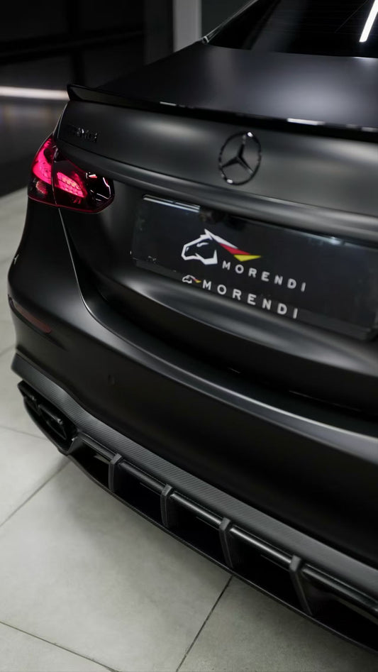 Mercedes Benz E-Class E350 E450 (with sport package bumper) W213 Facelift 2020 2021 2022 2023 2024 & E53 E63/S W213 Facelift 2020 2021 2022 2023 2024 with Aftermarket Parts - AE Rear Diffuser Carbon Fiber from ArmorExtend
