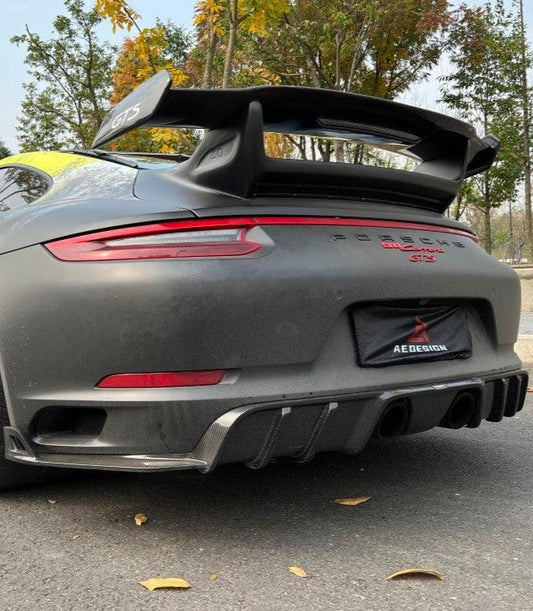 Porsche 911 991.2 Carrera GTS/4 GTS & Carrera 2/2S/4/4S (with PSE Package) 2015 2016 2017 2018 2019 with Aftermarket Parts - AE Style Rear Diffuser Carbon Fiber from ArmorExtend