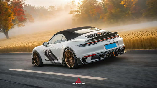 Porsche 911 992 Carrera/4/S/4S (Fits Aero Kit / Sport Package Only) 2020-ON with Aftermarket Parts - AE Style Rear Diffuser & Canards Pre-preg Carbon Fiber from ArmorExtend