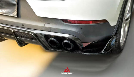 Porsche Cayenne Coupe 9Y0 9Y0.1 9Y0.2 9Y3 9Y3.1 9Y3.2 Base/S/Turbo/E-Hybrid 2019-ON with Aftermarket Parts - AE Rear Diffuser & Rear Canards Pre-preg Carbon Fiber from ArmorExtend