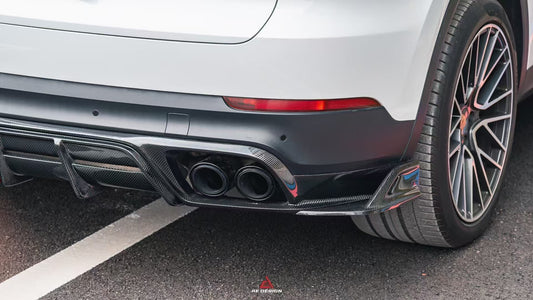 Porsche Cayenne Coupe 9Y0 9Y0.1 9Y0.2 9Y3 9Y3.1 9Y3.2 Base/S/Turbo/E-Hybrid 2019 2020 2021 2022 2023 2024 with Aftermarket Parts - AE Rear Diffuser & Rear Canards Carbon Fiber from ArmorExtend