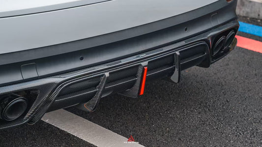 Porsche Cayenne Coupe 9Y0 9Y0.1 9Y0.2 9Y3 9Y3.1 9Y3.2 Base/S/Turbo/E-Hybrid 2019 2020 2021 2022 2023 2024 with Aftermarket Parts - AE Rear Diffuser & Rear Canards Carbon Fiber from ArmorExtend
