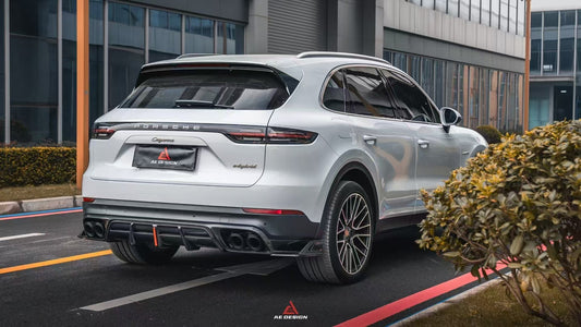Porsche Cayenne Coupe 9Y0 9Y0.1 9Y0.2 9Y3 9Y3.1 9Y3.2 Base/S/Turbo/E-Hybrid 2019 2020 2021 2022 2023 2024 with Aftermarket Parts - AE Rear Diffuser & Rear Canards Carbon Fiber from ArmorExtend