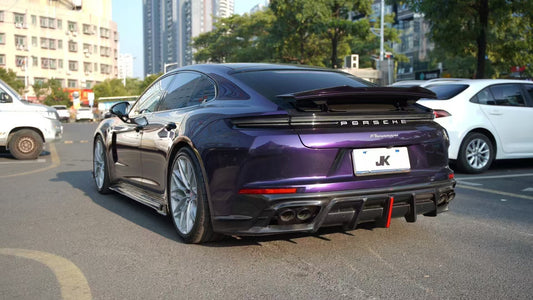 Porsche Panamera 976 Base 4 4S E-Hybird GTS Turbo 2024-ON with Aftermarket Parts - AE Desgin ART Rear Diffuser Carbon Fiber from ArmorExtend