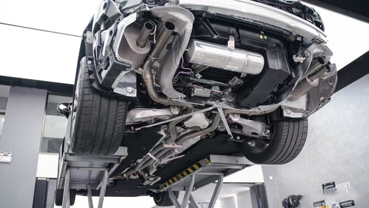 Porsche Panamera 976 E-Hybird 2024-ON with Aftermarket Parts - Catback Exhaust Quadtips with Valve Stainless Steel / Titanium from ArmorExtend