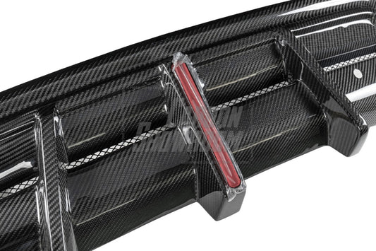 Porsche Panamera 976 Base 4 4S E-Hybird GTS Turbo 2024-ON with Aftermarket Parts - AE Desgin ART Rear Diffuser Carbon Fiber from ArmorExtend