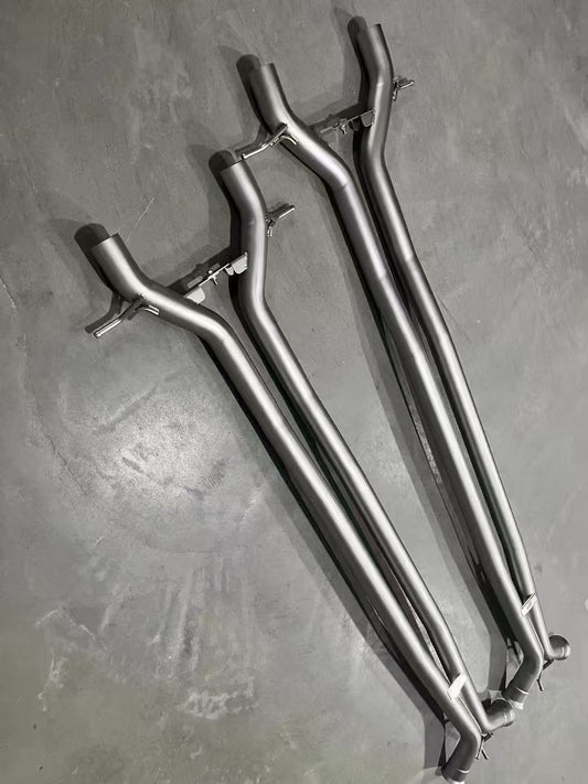 Porsche Panamera 976 E-Hybird 2024-ON with Aftermarket Parts - Midpipe Exhaust Stainless Steel / Titanium from ArmorExtend