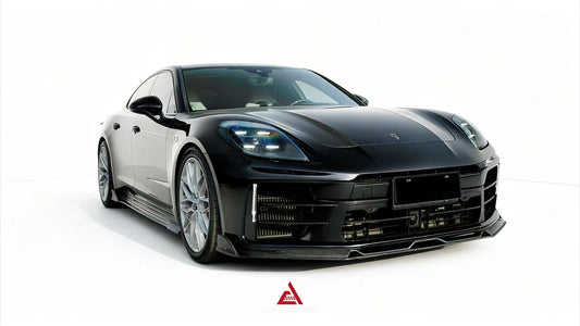 Porsche Panamera 976 Base 4 4S E-Hybird GTS Turbo 2024-ON with Aftermarket Parts - AE Desgin ART Side Skirts Dry Pre-preg Carbon Fiber from ArmorExtend
