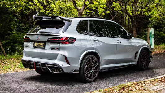 BMW X5M X5MC F95 & X6M X6MC F96 (Fits Both Pre-LCI & LCI) 2020 2021 2022 2023 2024 With Aftermarket Parts - AE V2 Style Rear Diffuser & Canards Carbon Fiber from ArmorExtend