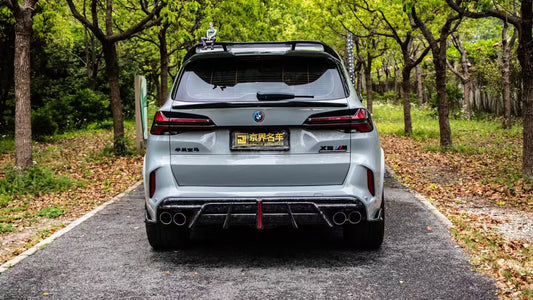BMW X5M X5MC F95 & X6M X6MC F96 (Fits Both Pre-LCI & LCI) 2020 2021 2022 2023 2024 With Aftermarket Parts - AE V2 Style Rear Diffuser & Canards Carbon Fiber from ArmorExtend