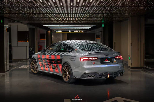 Audi S5 A5 (with s-line bumper, does not base model) B9.5 2020 2021 2022 2023 2024 with Aftermarket Parts - AE Rear Diffuser & Canards Carbon Fiber from ArmorExtend