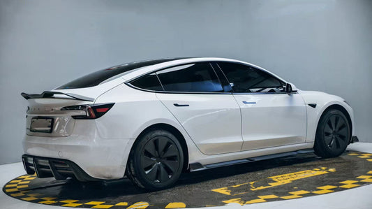 Tesla Model 3 Highland / Performance 2024-ON with Aftermarket Parts - V2 Rear Diffuser Dry Pre-preg Carbon Fiber from ArmorExtend