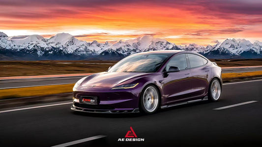 Tesla Model 3 Highland / Performance 2024-ON with Aftermarket Parts - V2 Side Skirts Dry Pre-preg Carbon Fiber from ArmorExtend